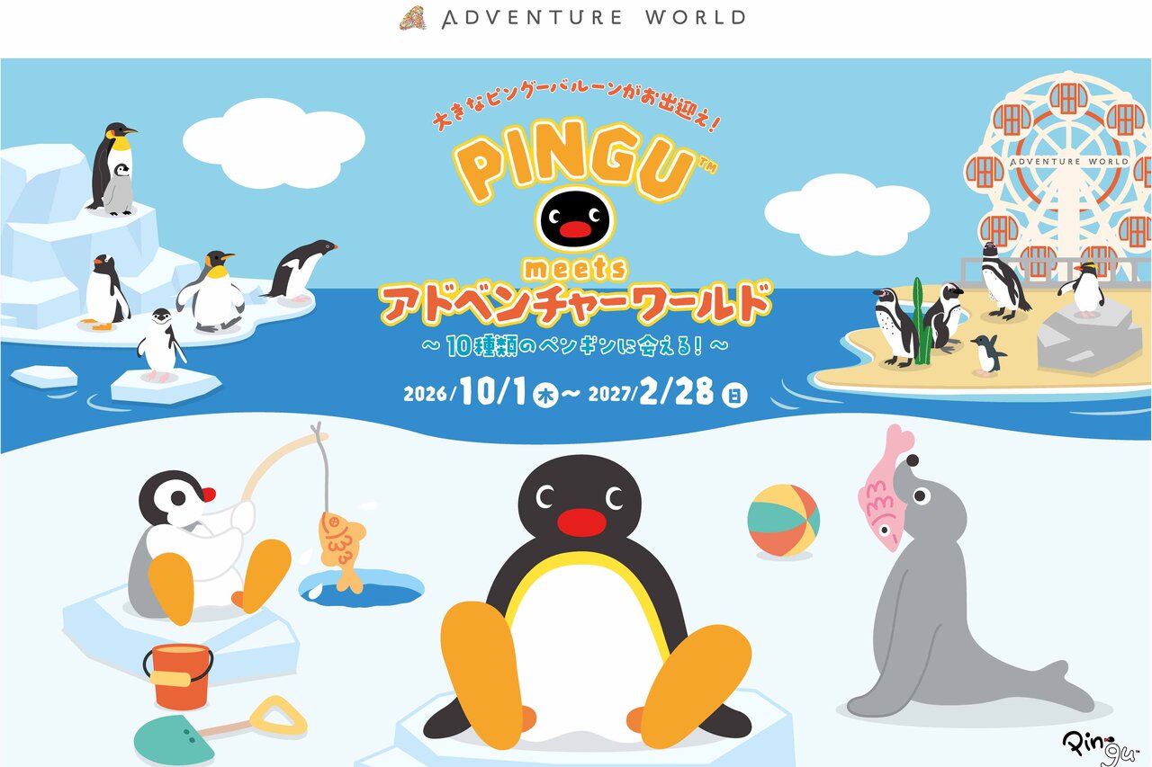 「アドベンチャーワールド」で「PINGU meets アドベンチャーワールド〜10種類のペンギンに会える!〜」が開催