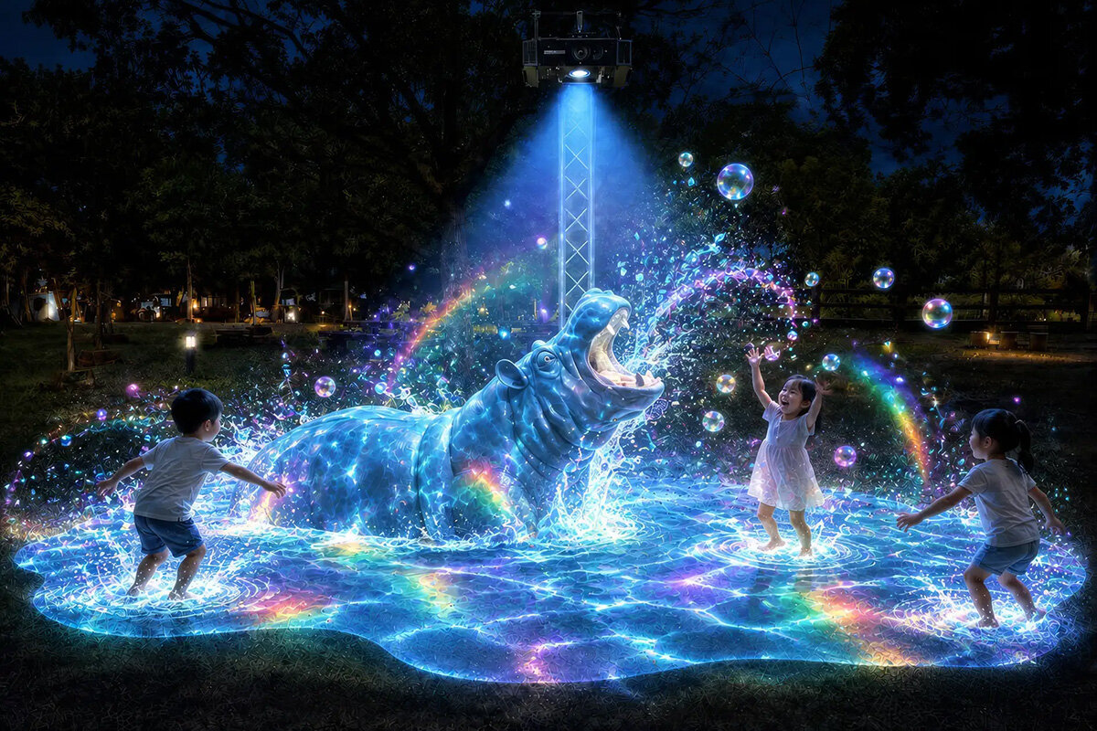 夜間体験型イベント『LIGHT PARKS』プロジェクションマッピングイメージ