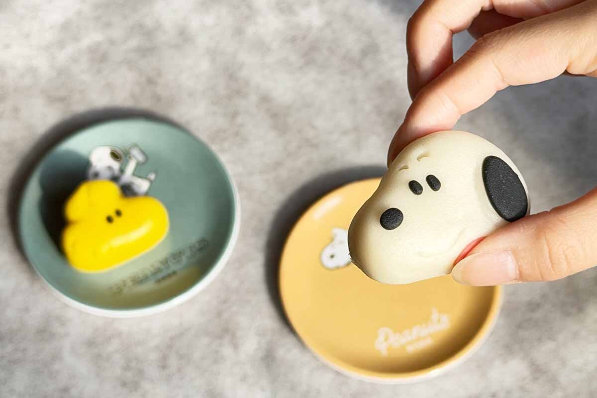 ウッドストックとセットのスヌーピーはミルク味餡