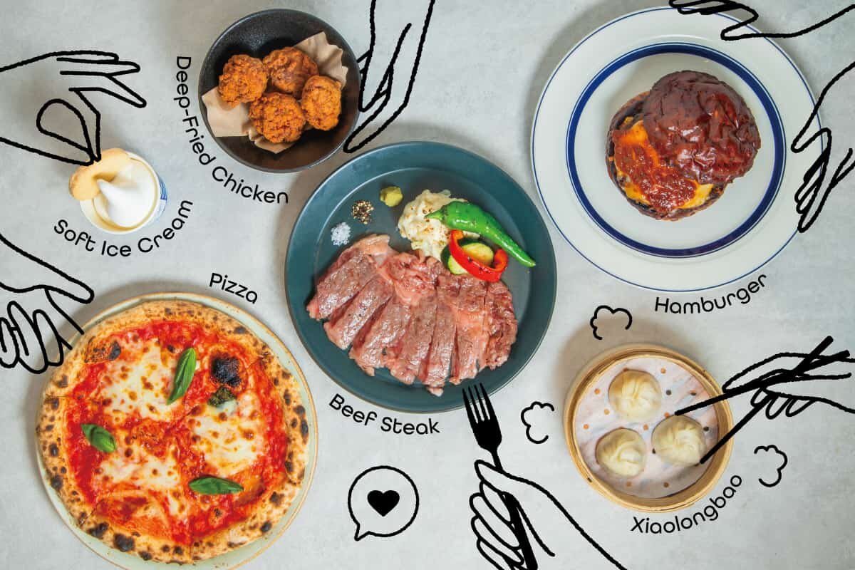 「TOOTH TOOTH MART FOOD HALL＆NIGHT FES」内にある店舗のメニュー例